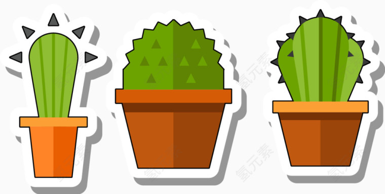 卡通矢量植物仙人掌