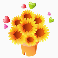 卡通向日葵花卉素材