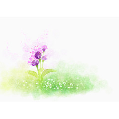 清新水彩绿茵插画