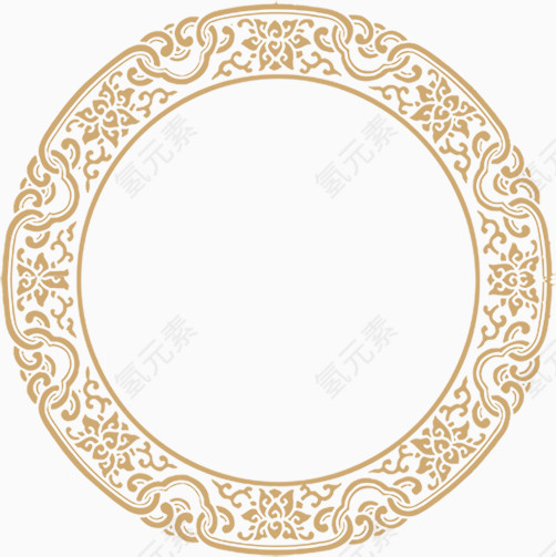 中国风圆形边框纹理