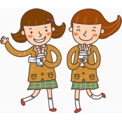 一起喝牛奶的女孩