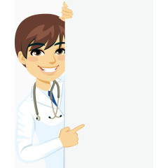 拿着展板的年轻医生