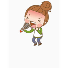 唱歌的丸子头女孩