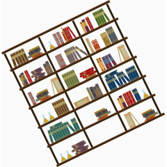 书柜卡通手绘图标元素