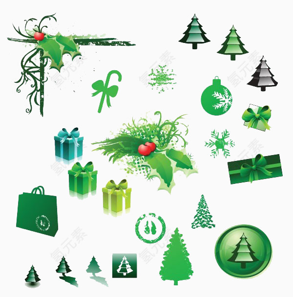 圣诞节绿色元素