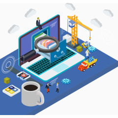 矢量笔记本电脑立体设计