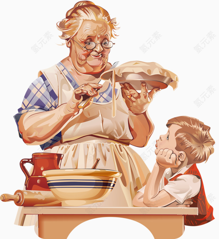 其乐融融的一家人