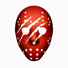 曲棍球红色破裂面具