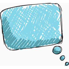 卡通手绘蓝色气泡对话框边框 