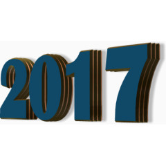 卡通蓝色2017艺术字