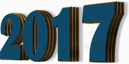 卡通蓝色2017艺术字