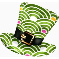 绿色花纹礼帽