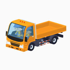 黄色小型运输车辆货车