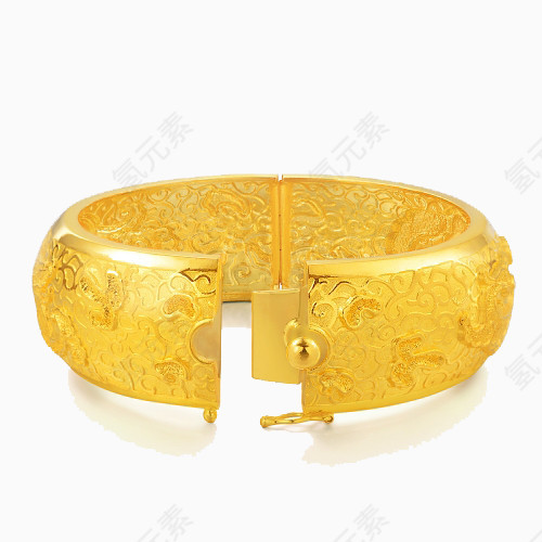 周生生足金首饰品龙凤黄金手镯结婚嫁妆必备49361K四