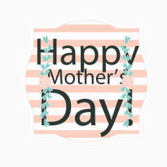 手绘卡通母亲节标签