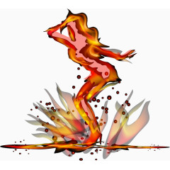 在火焰中摇摆的人