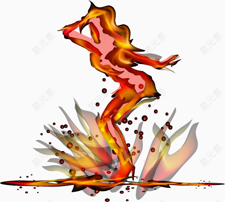 在火焰中摇摆的人