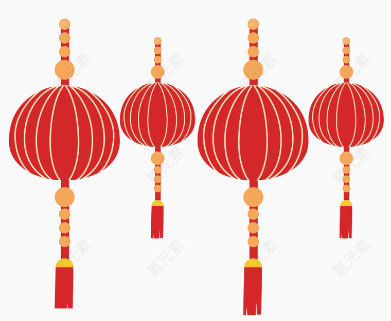 红色手绘灯笼