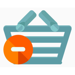 手绘简约购物筐图标元素