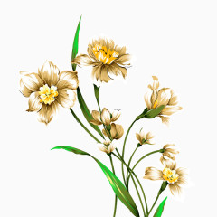 漂亮的手绘风格水仙花素材