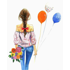 拿着气球的女孩