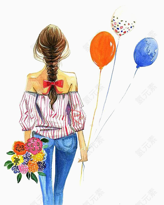 拿着气球的女孩