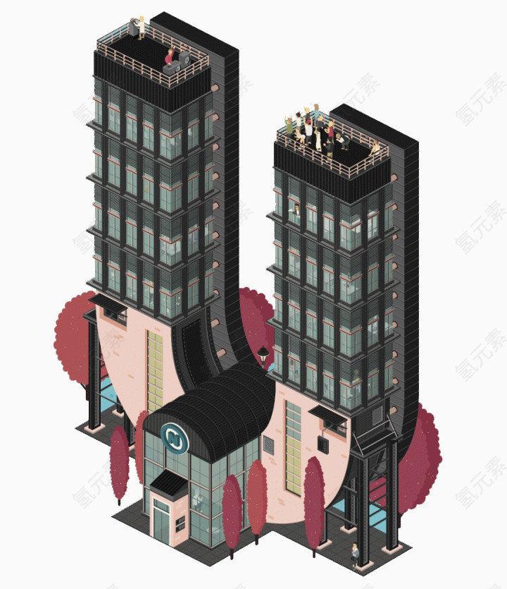 创意建筑字母U