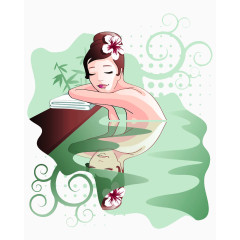 美女泡澡休息图片素材