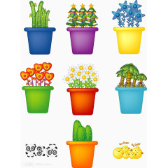 卡通花卉矢量图