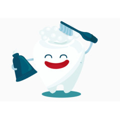 卡通手绘刷牙牙齿