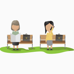 在公园座椅场景