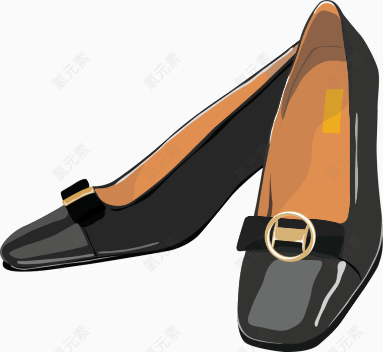 卡通手绘女士皮鞋 