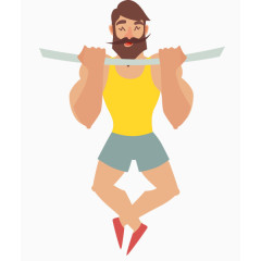 拉单杠的运动员