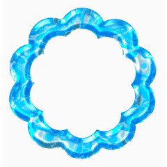 蓝色海浪花朵边框