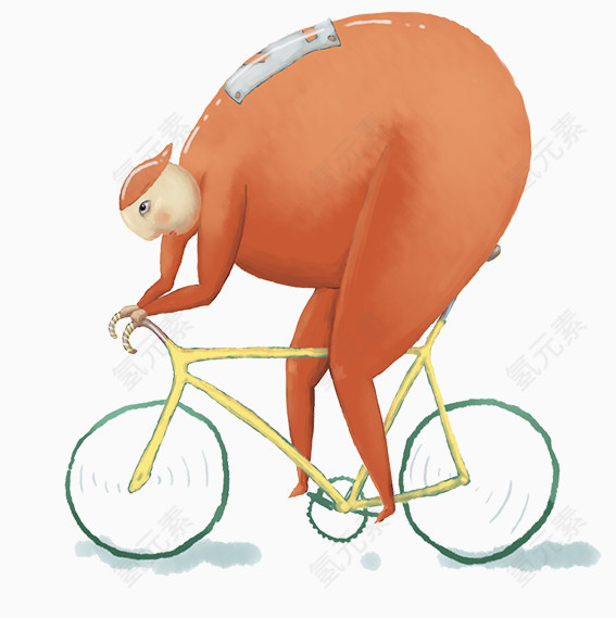 卡通运动员自行车