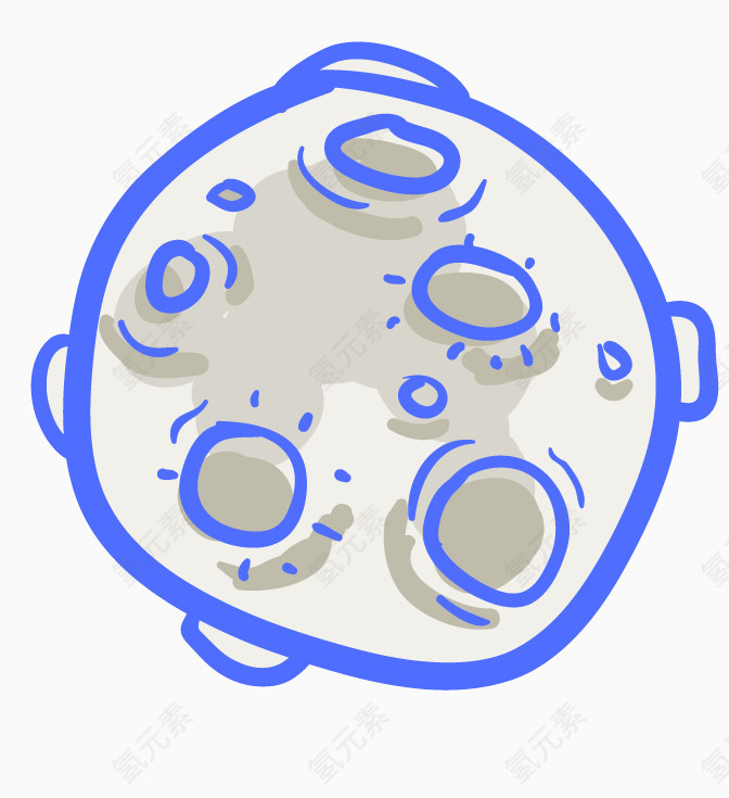 卡通手绘月球png