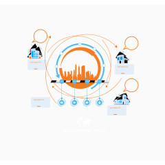 矢量橙色建筑图表