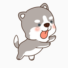 卡通手绘动物哈士奇