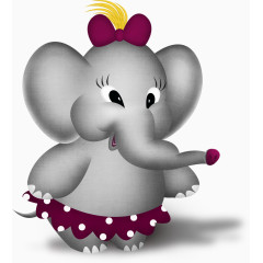 卡通手绘大笨象素材