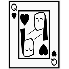 矢量图扑克黑桃Q