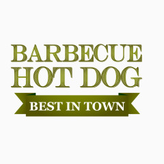 绿色英文字母飘带