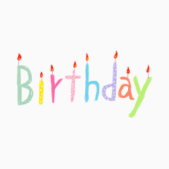 卡通手绘字生日