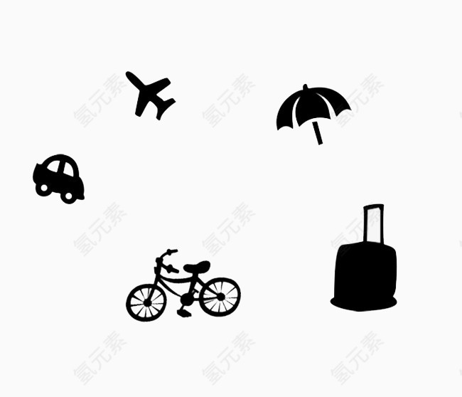 黑色剪影交通工具