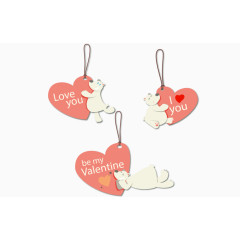 3款白熊爱心挂牌