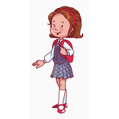 背着书包上学的女生