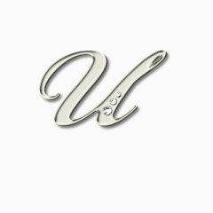 带水钻的金属字母U