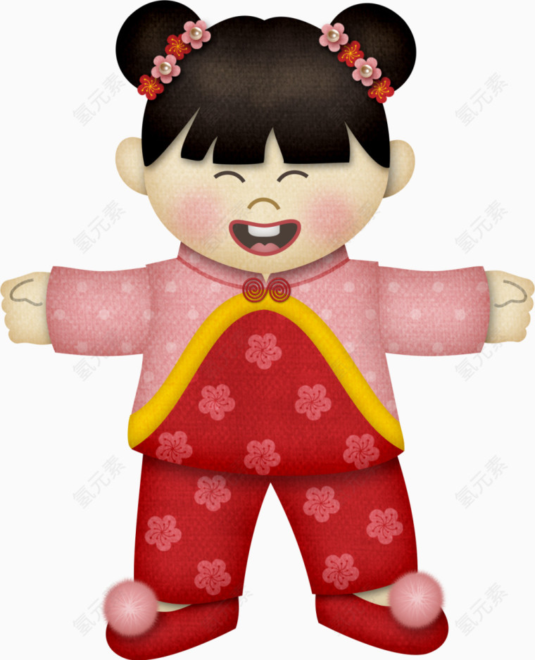 手绘可爱女童