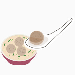 矢量汤水肉丸子