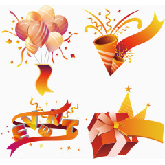 气球礼物节日促销元素