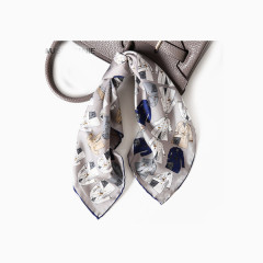 MuseConnie风衣外套手绘图案真丝丝巾